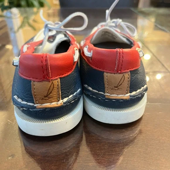Womans sperry Topsider Red white and Blue Boat Shoes Sz 8.5 - Picture 3 of 6